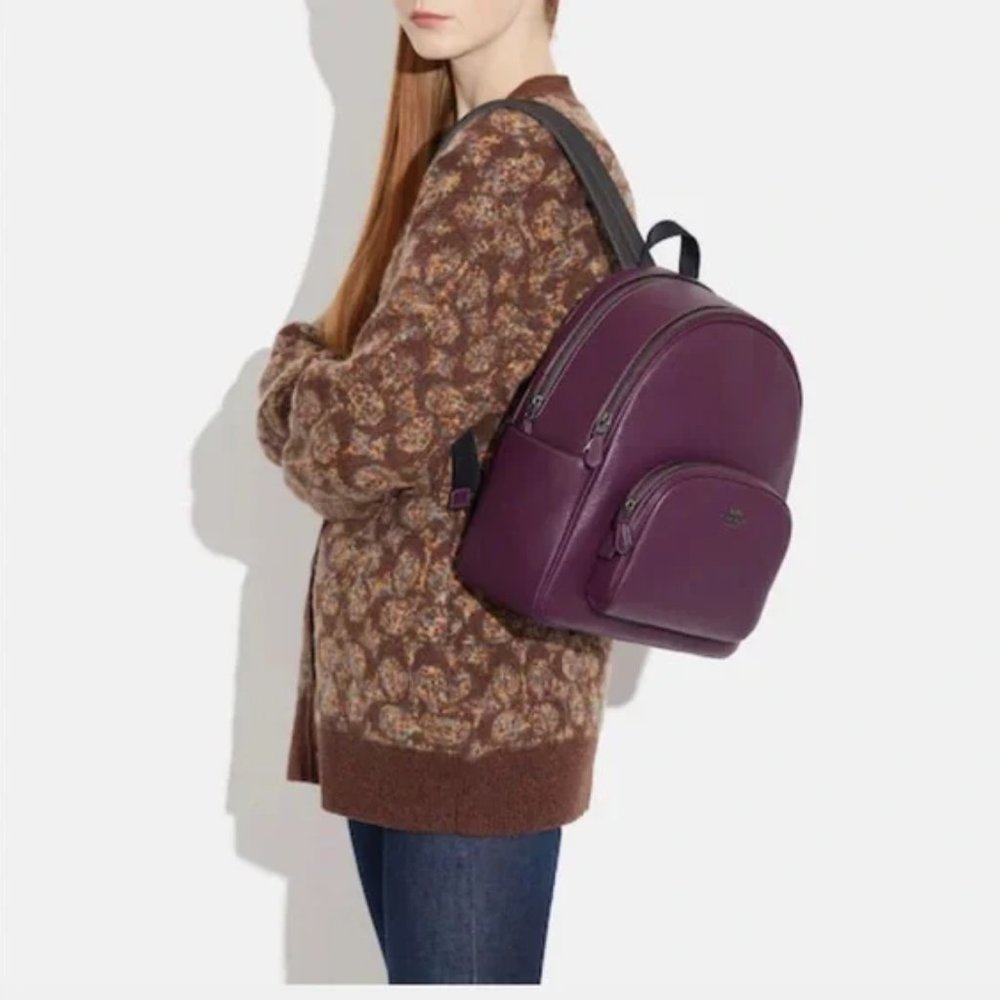 Coach Court Leather Backpack - Boysenberry